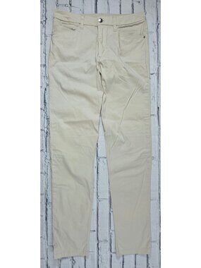 Lululemon Mens Slim Fit Cream Chino Pants Size 28x32
